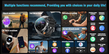 2025 Smart Watch - AMOLED Screen with GPS, Heart Rate, Bluetooth Calls & Waterproof for Android & iOS
