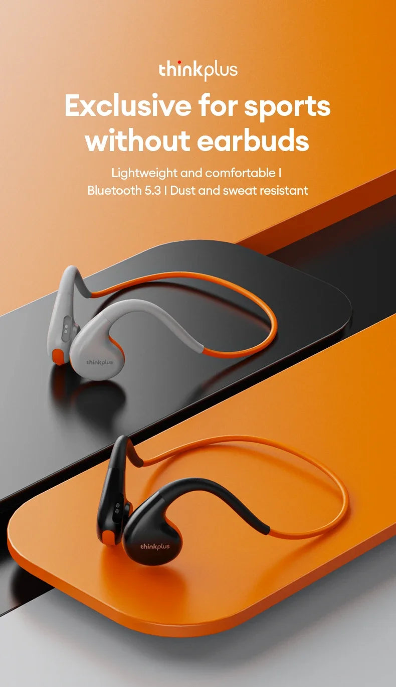 Air Conduction Wireless Headphones - Bluetooth 5.3 Sport Earphones with Ear Hook & Mic