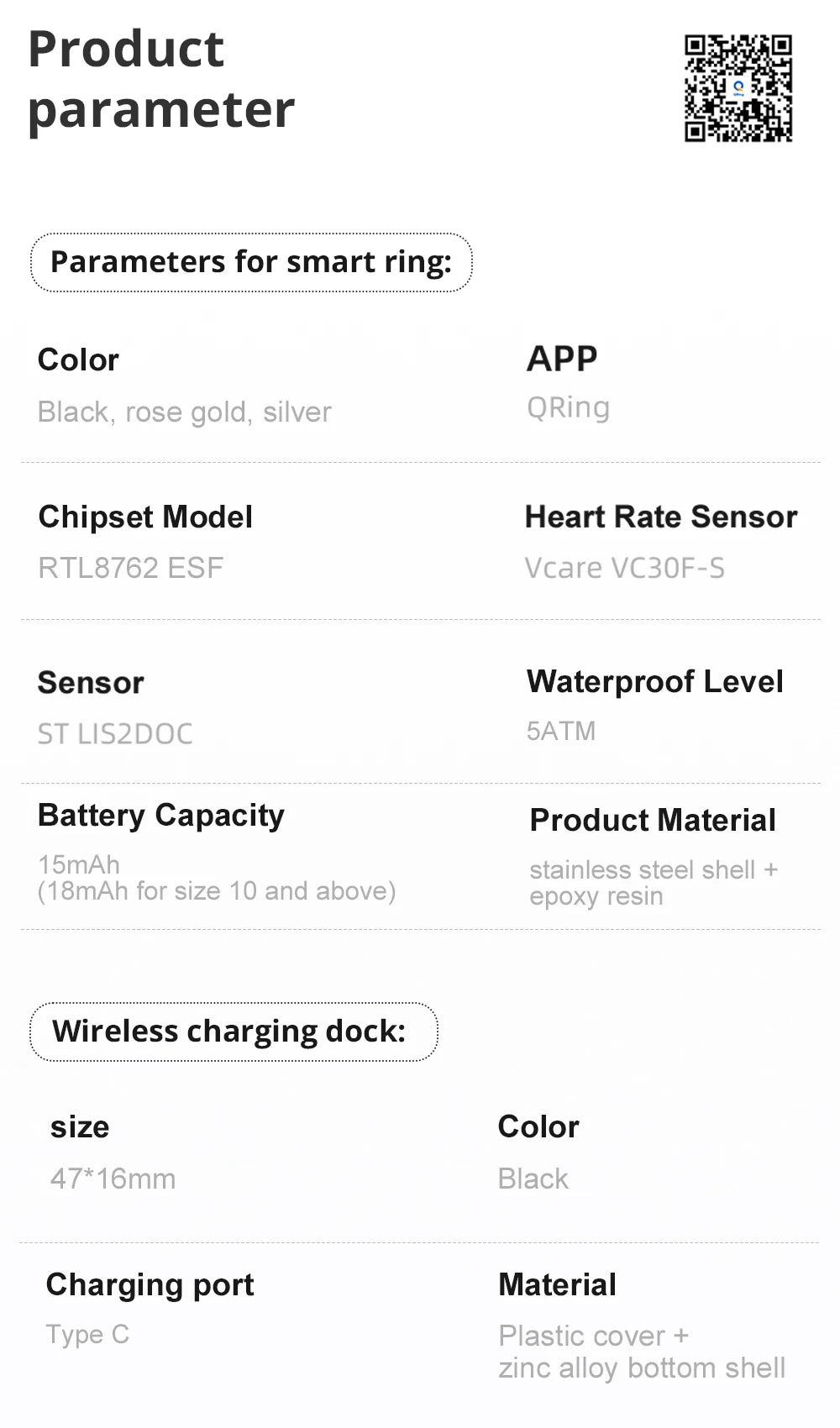 COLMI R12 Smart Ring 2025 - Touch Display Screen, Wireless Charging, Health Tracking, 5ATM Waterproof for Men & Women