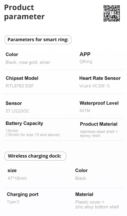 COLMI R12 Smart Ring 2025 - Touch Display Screen, Wireless Charging, Health Tracking, 5ATM Waterproof for Men & Women