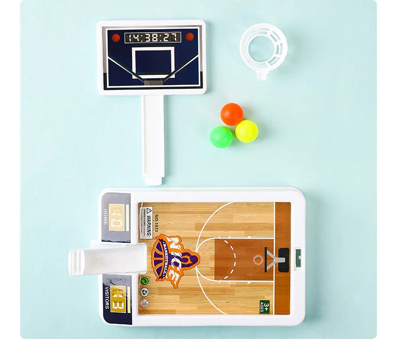 Mini Basketball Shooting Game - Desktop Basketball Hoop Toy for Kids & Family (Indoor Educational Game, 18x12cm)
