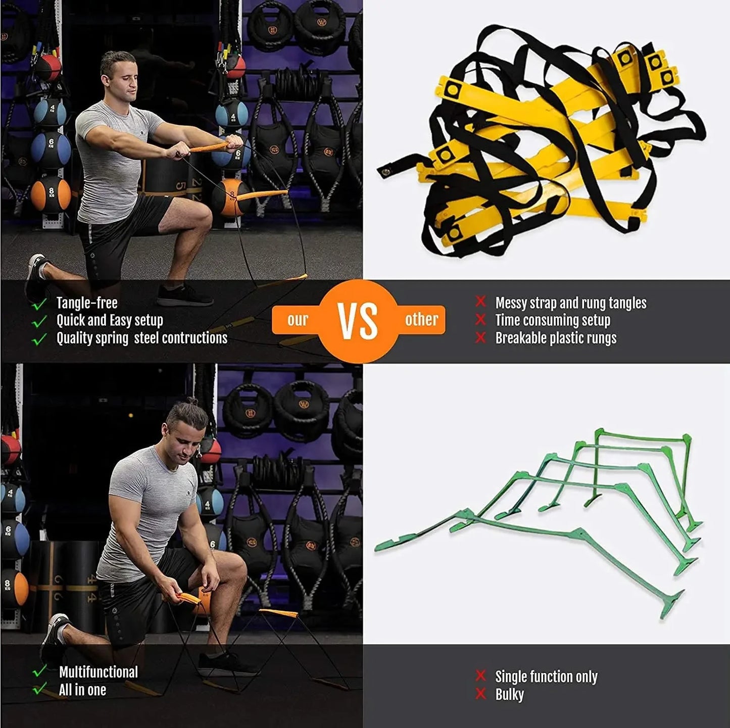 Dual-Purpose Soccer Training Jump Ladder - Ultimate Agility Training Tool