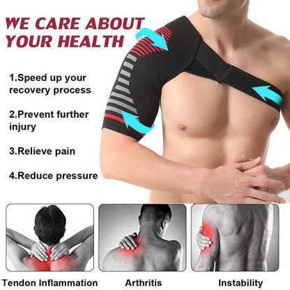 Compression Shoulder Brace - Adjustable Support for Rotator Cuff, Tendonitis, Dislocation & Shoulder Injuries (Men & Women)