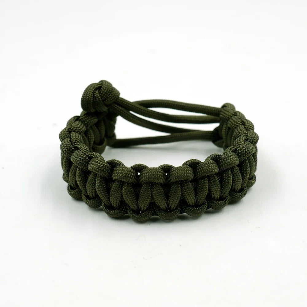 Adjustable 550 Paracord Survival Bracelet - Emergency Parachute Cord for Outdoor Camping & Hiking