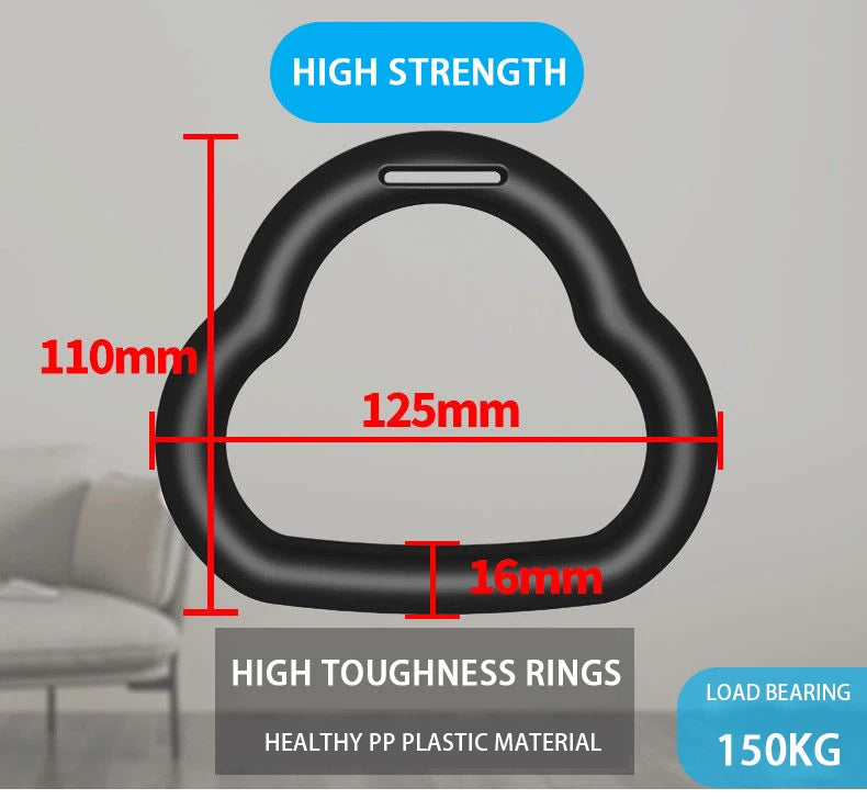 Kids Gymnastics Rings - Non-Slip Adjustable Straps, Pull-Up Workout & Swing Fitness Equipment