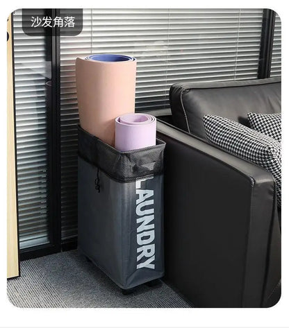 Large Capacity Rolling Laundry Basket - Multifunctional Foldable Waterproof Storage Bag for Dirty Clothes and Yoga Mats