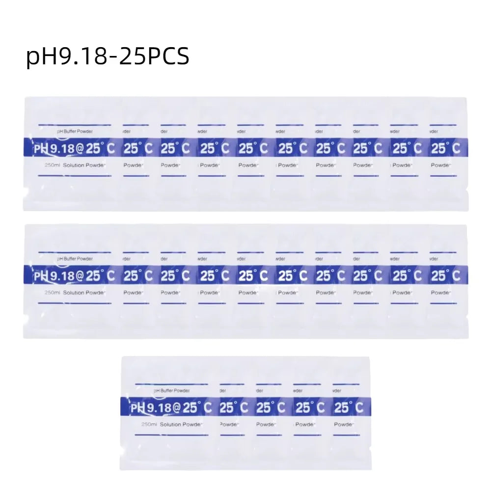 pH Buffer Powder Calibration Solution - 25pcs 4.00/6.86/9.18 for pH Test Meters