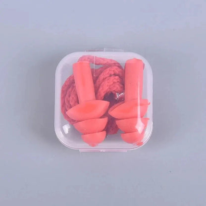 Silicone Swimming Earplugs with Rope - Noise Reduction Sleep Ear Plugs for Diving & Underwater Activities (1 Piece)
