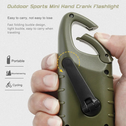 Solar Hand Crank LED Flashlight - Portable Emergency Lantern with Dynamo Power for Outdoor Camping, Hiking & Long-Range Illumination