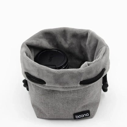 Camera Lens Bag - Waterproof Drawstring Pouch with Fleece Protection for DSLR Cameras