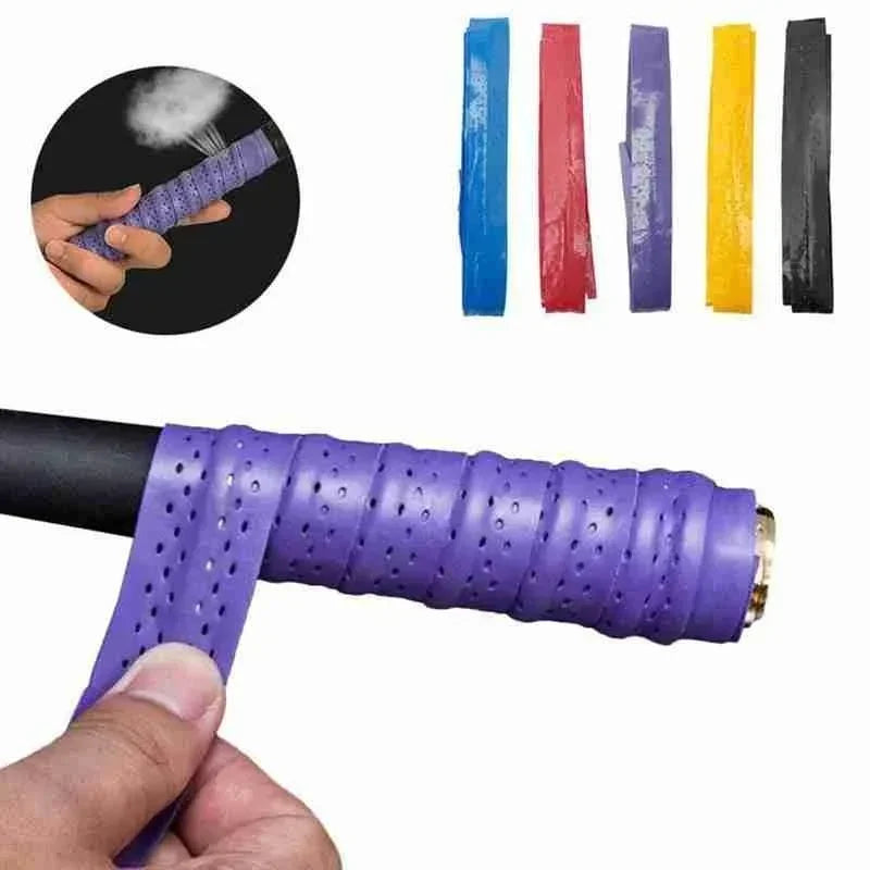 Premium Perforated Racket Overgrip - Anti-Slip PU Tennis & Badminton Handle Wrap with Shock Absorption - 110cm Length