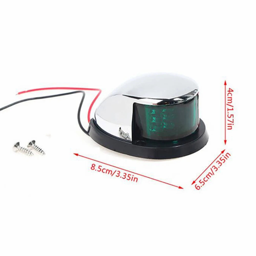 Marine LED Navigation Light - 12V Waterproof Red/Green Bow Light for Boats & Yachts