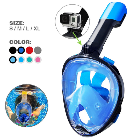 Full Face Snorkeling Mask - Anti-Fog Underwater Diving Goggles for Kids & Adults Swimming Equipment