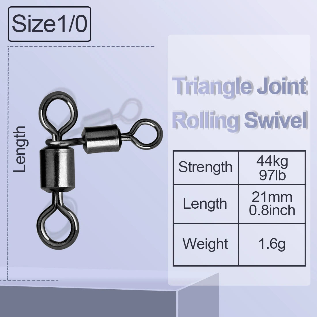 Triangle Joint 3-Way Rolling Swivels - Catfish Fishing Connectors for Bottom Bouncing