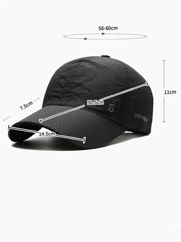 Men's Quick-Dry Breathable Baseball Cap - Outdoor Sun Hat for Summer Fishing