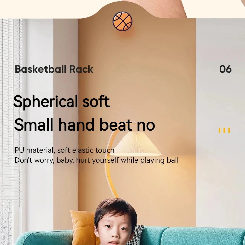 Silent Foam Basketball - 18cm Indoor Safe Soft Squeezable Ball - No Noise Training Toy for Kids