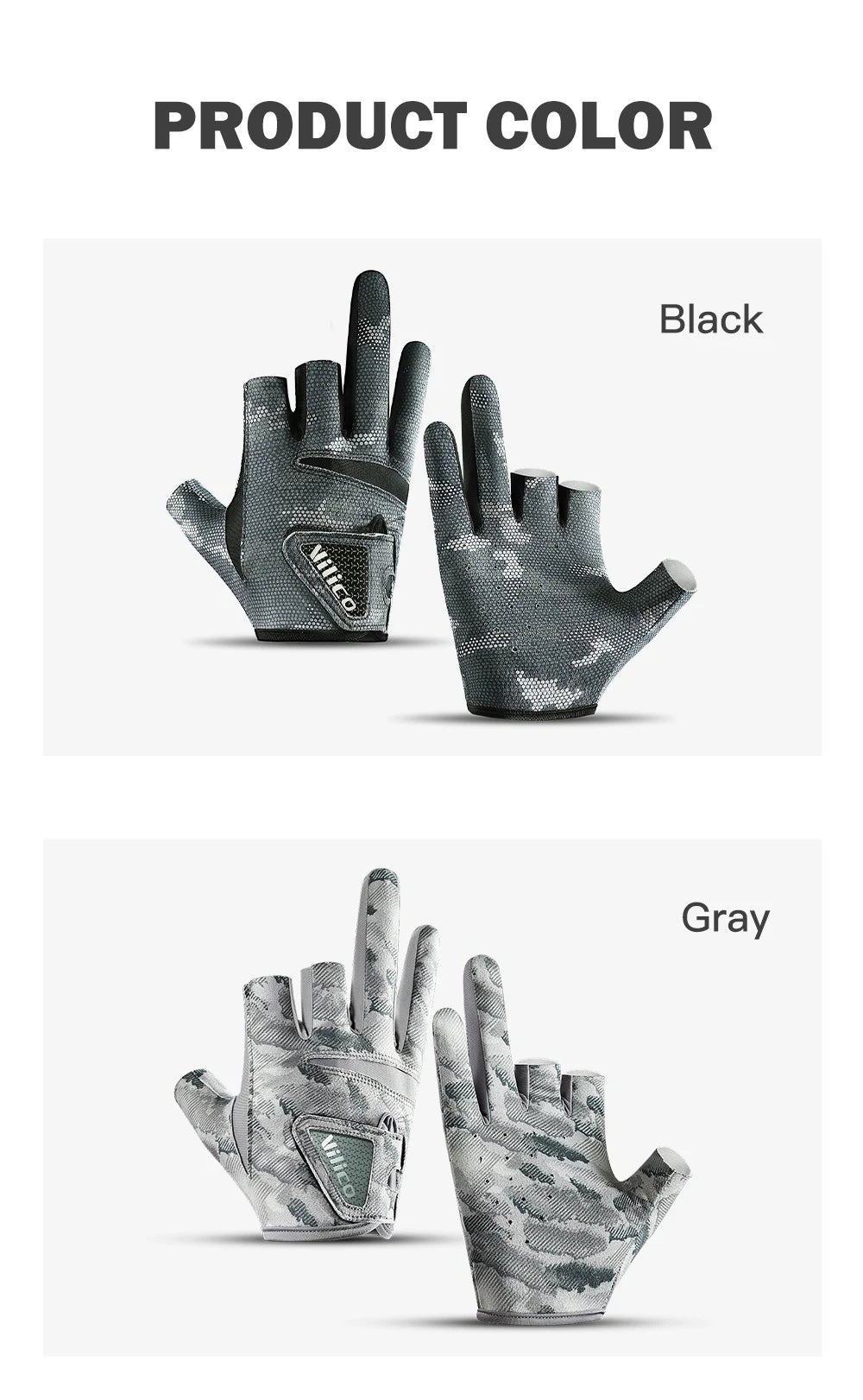 Men's Summer Fishing Gloves - Ice Silk Breathable Three-Finger Cut Design with UV Protection & Anti-Slip Grip (1 Pair)