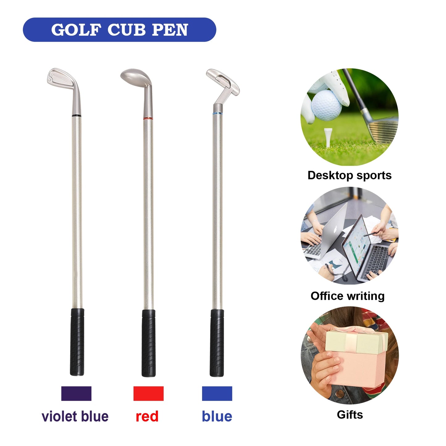 Golf Club Putter Ballpoint Pen - Fun Gift, Table Decoration, School Supplies & Golf Accessories Combo