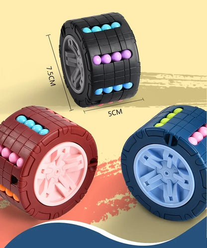 3D Rotating Cube Puzzle Toy - Magical Bean Gyro Slide Game for Stress Relief & Montessori Learning