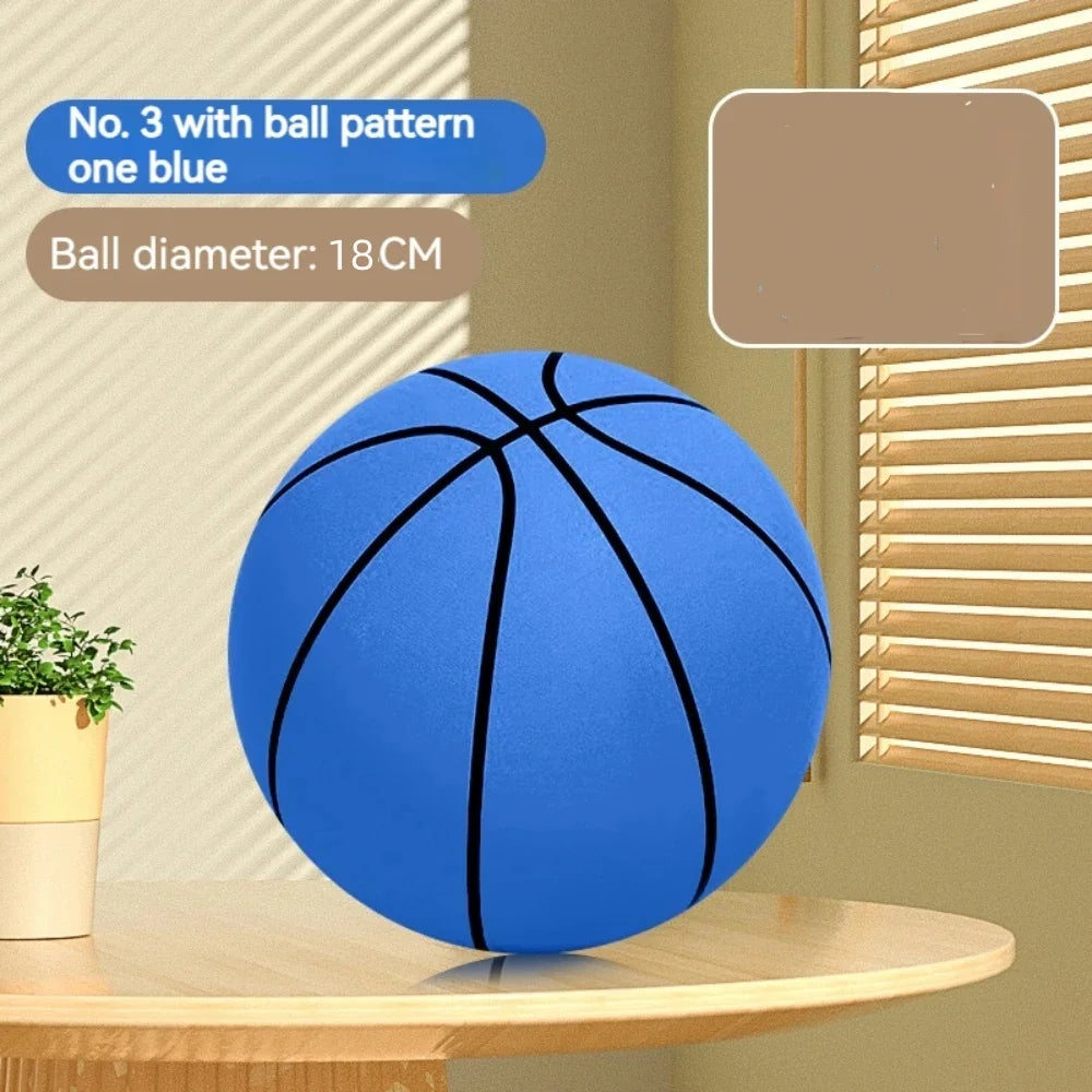 Silent Foam Basketball - 18cm Indoor Safe Soft Squeezable Ball - No Noise Training Toy for Kids