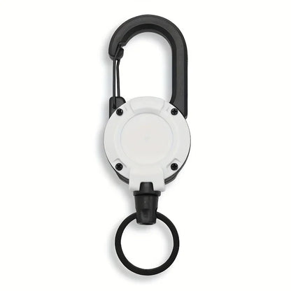 Heavy Duty Retractable Badge Reel Keychain with Carabiner Clip - Extendable Key Chain Holder for Men's Outdoor Bags (1/2/4 Pack Options)