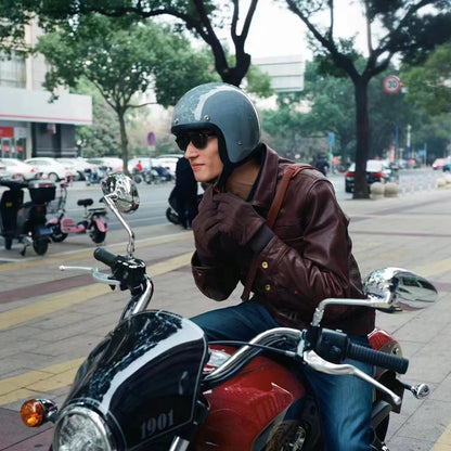 Vintage 500TX Open Face Motorcycle Helmet - Retro 3/4 Jet Style Scooter Helmet (Japanese/Korean Design)