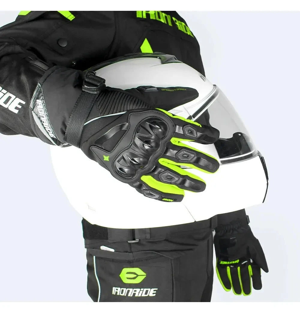 Waterproof Winter Motorcycle Gloves - Full Finger Protection with Touch Screen - Model WN-01