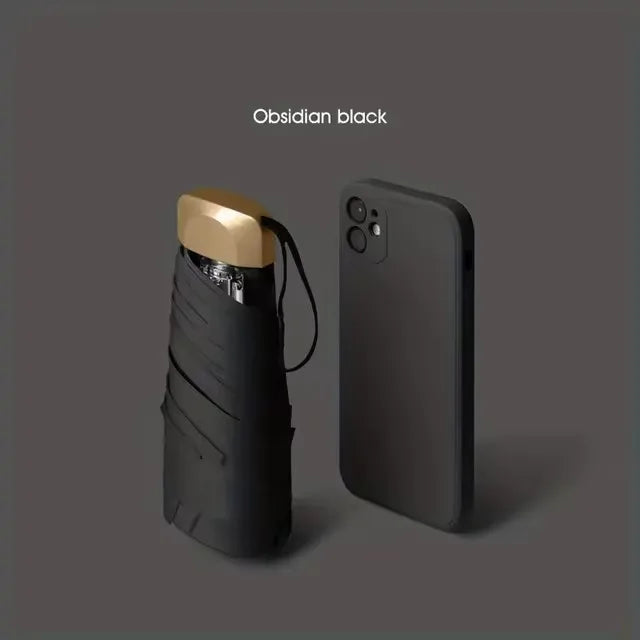 Mini Pocket Umbrella - Compact Folding Rain & Sun Parasol with UV Protection (Capsule Design)