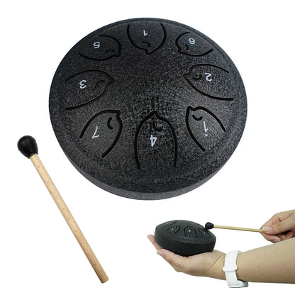 8-Note Steel Tongue Drum - 4.5 Inch Handpan for Meditation, Yoga, Chakra Healing & Music Education