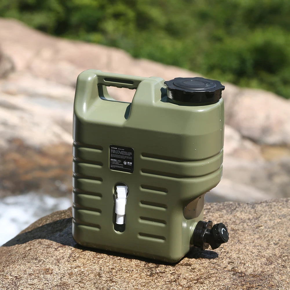 Portable Water Container 12L (3.2 Gallon) - BPA-Free Food-Grade PE Bucket for Camping, Hiking & Emergency Storage