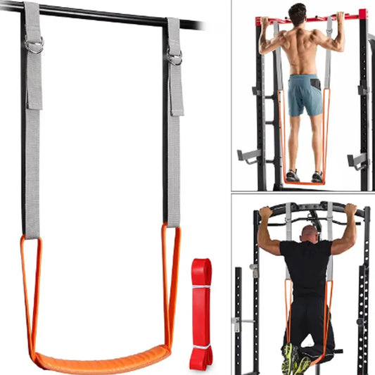 Adjustable Pull-Up Assistance Band - Horizontal Bar Training Power Band for Men & Women Indoor Home Fitness (1pc Elastic Band)