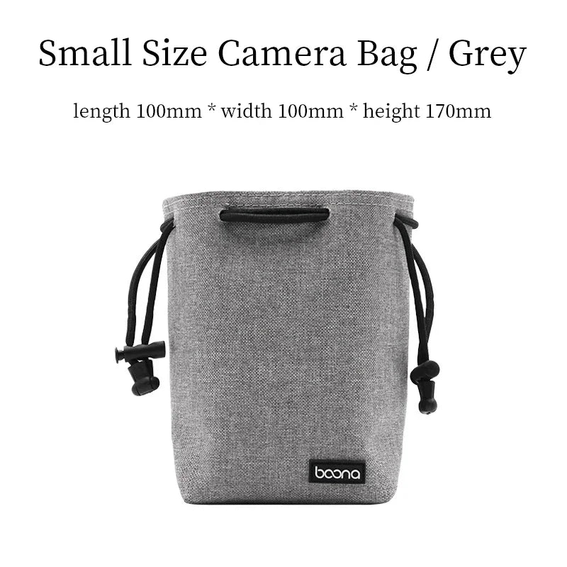 Camera Lens Bag - Waterproof Drawstring Pouch with Fleece Protection for DSLR Cameras