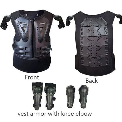 Youth Body Protection Armor Vest for Kids 1-1.7M - Motocross, Skiing & Skating Protective Gear