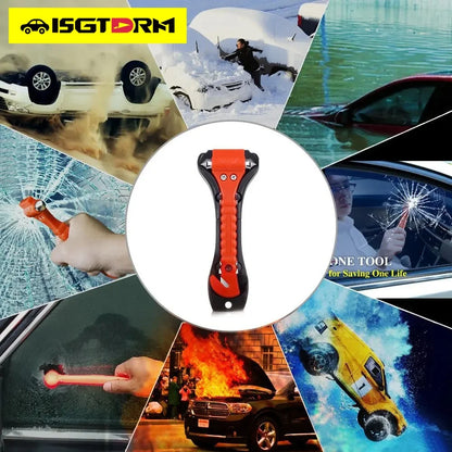 2-in-1 Emergency Car Safety Hammer & Seatbelt Cutter - Window Breaker & Life-Saving Rescue Tool