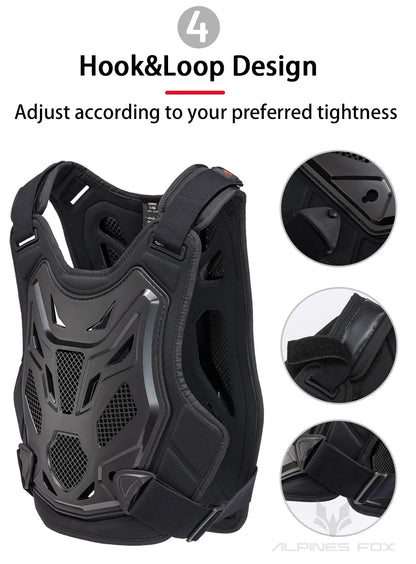 All-Season Motorcycle Armor Vest - PE Shell Body Protection for Motocross, Dirt Bike & MTB - Men & Women