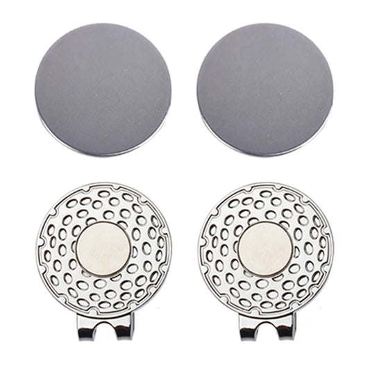 2-piece set: Golf Hat Clip with Ball Marker - Magnetic Golf Cap Clips and 25mm Golf Ball Marker for Men and Women Golfers - Gift Accessories