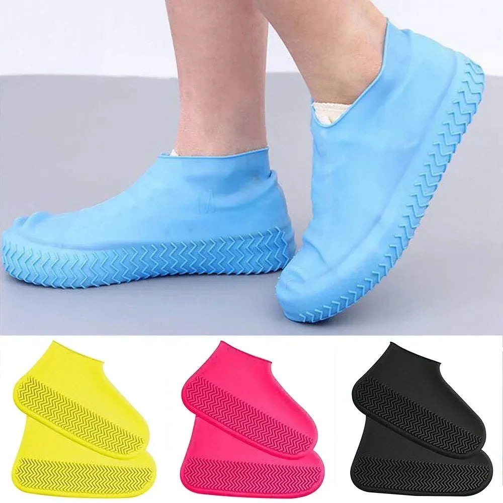 Silicone Waterproof Shoe Covers - Slip-Resistant Reusable Rain Boot Protectors for Outdoor Activities