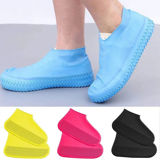 Silicone Waterproof Shoe Covers - Slip-Resistant Reusable Rain Boot Protectors for Outdoor Activities