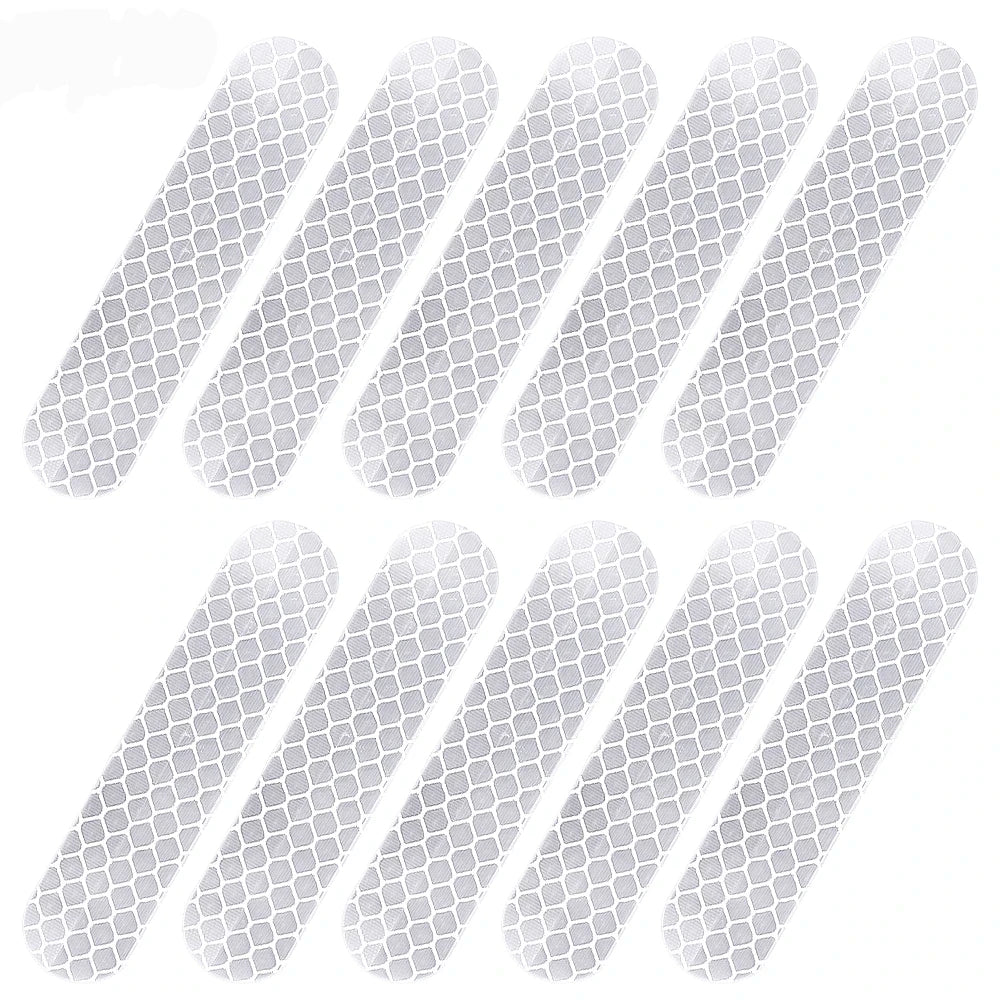 High-Visibility Reflective Safety Stickers - Premium Warning Decals for Motorcycle Helmets, Bikes & Gear (10-100 Pcs)