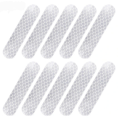 High-Visibility Reflective Safety Stickers - Premium Warning Decals for Motorcycle Helmets, Bikes & Gear (10-100 Pcs)