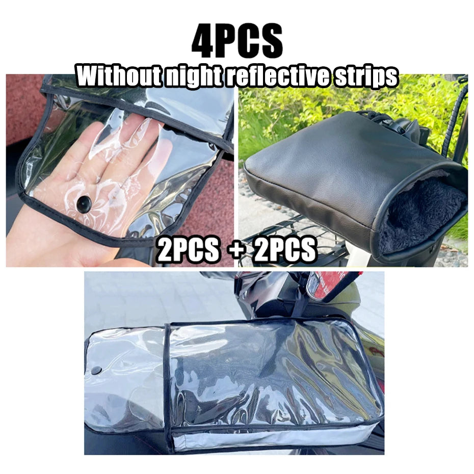 Waterproof Winter Handlebar Muffs - Motorcycle & Bicycle Hand Warmers