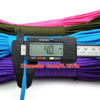7-Strand Paracord 4mm - Survival Rope for Camping, Hiking, and Outdoor Use (5m/10m/31m Options)