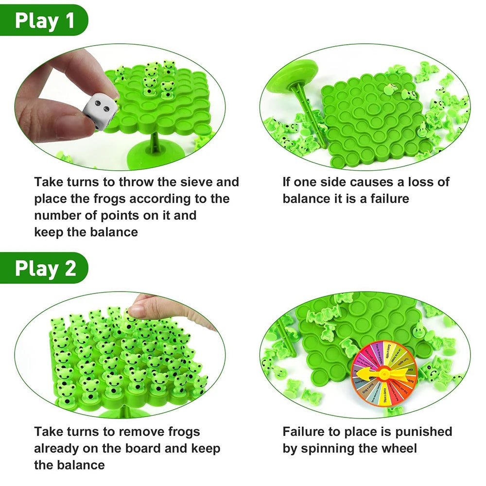 Frog Balance Tree Montessori Math Game - Parent-Child Interactive Tabletop Balancing Toy Gift for Children