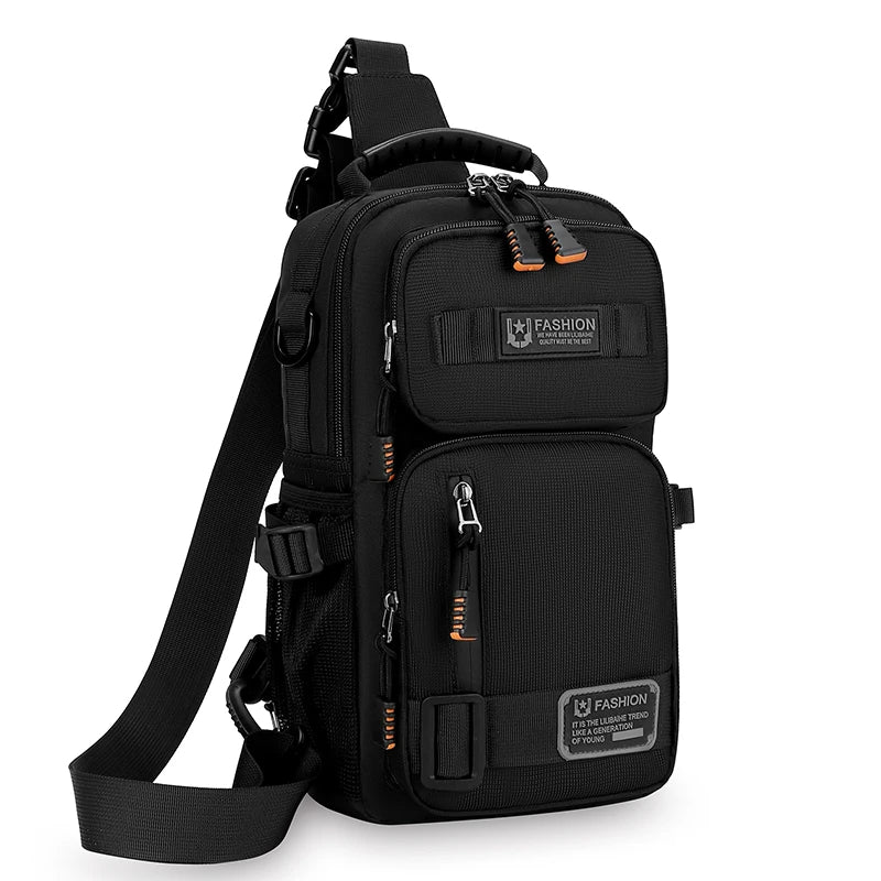 Men's Oxford Chest Pack - Unisex Crossbody Waist Bag with Zipper Pockets