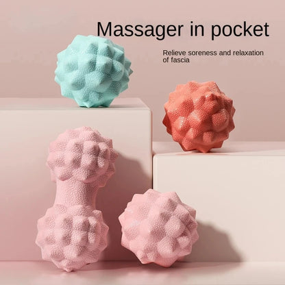 Dual-Texture Fascia Massage Ball Set - Peanut & Round Design for Deep Tissue Relief