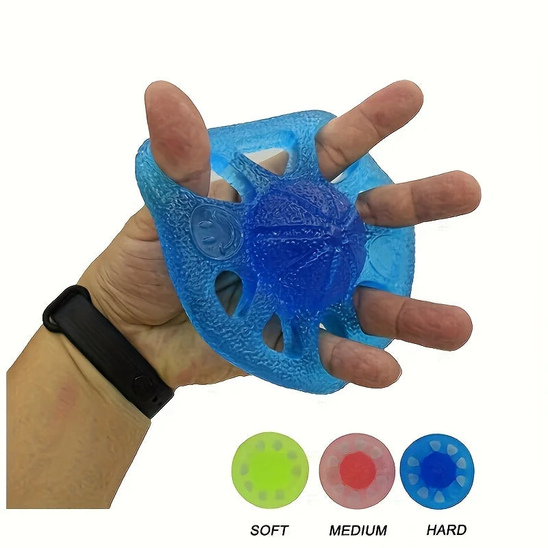 TPE Hand Exercise Band & 8-Hole Grip Ball - Grip Strength Trainer for Muscle Building, Rehabilitation & Stretching