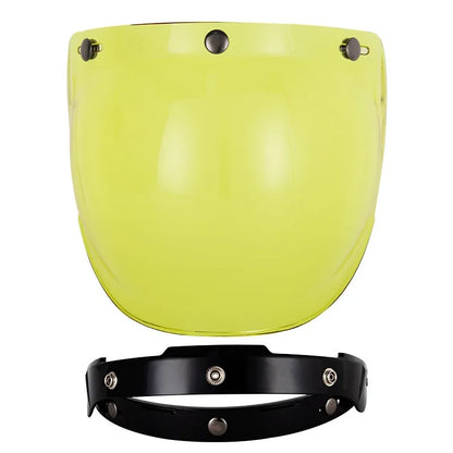 Retro Motorcycle Helmet Bubble Visor - Anti-Fog UV Protection HD Lens for Open Face Half Helmets