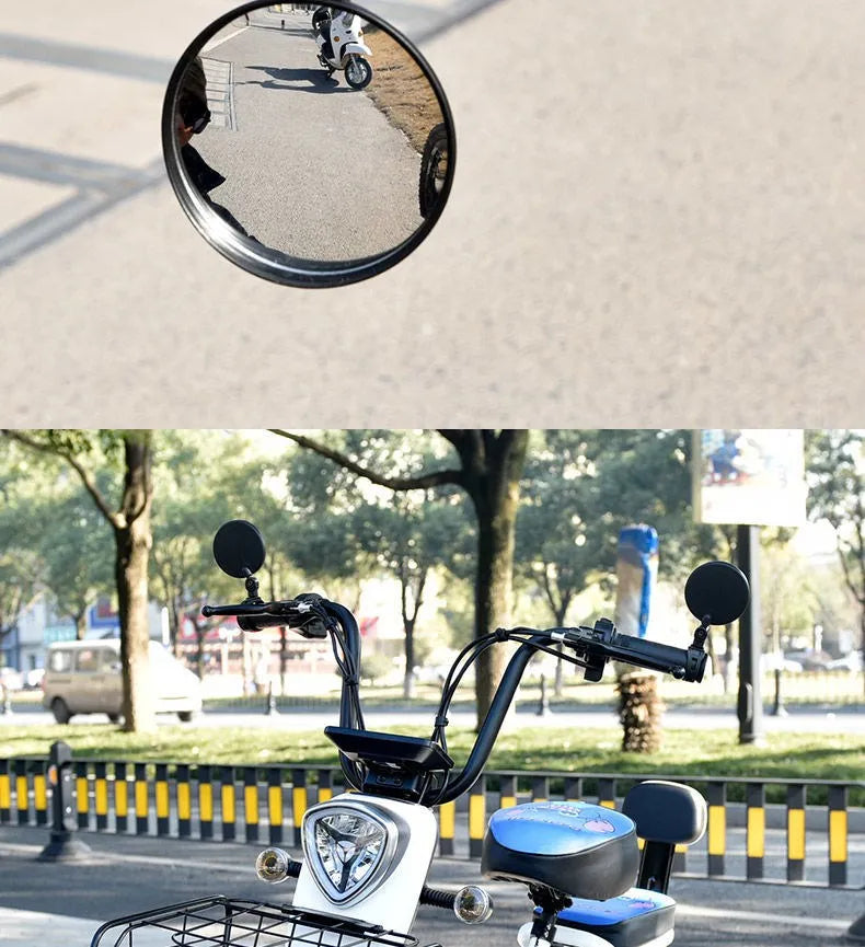 2PCS Universal Bike Handlebar Mirror - 360° Adjustable Rotatable Rearview for MTB & Road Bikes
