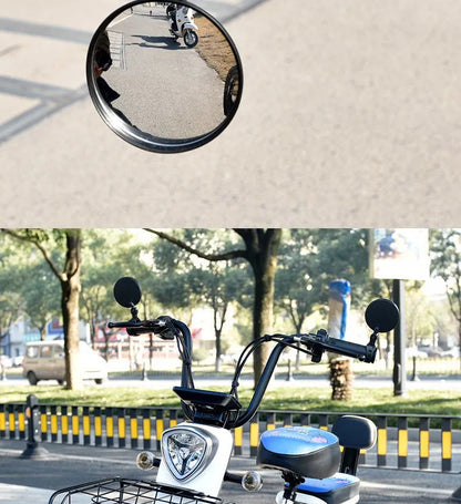 2PCS Universal Bike Handlebar Mirror - 360° Adjustable Rotatable Rearview for MTB & Road Bikes