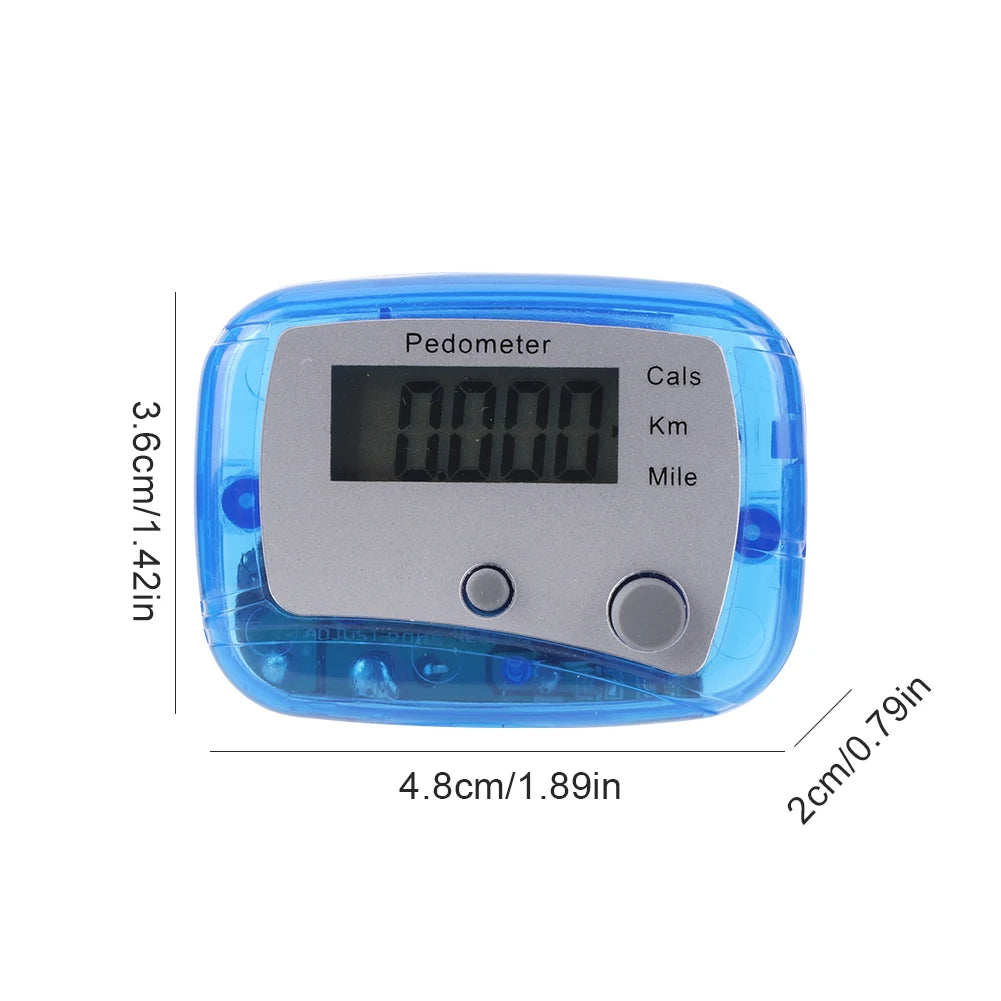 Clip-On Pedometer & Step Counter — Steps, Miles, Calories & More